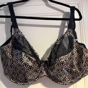 Elegant Black and White Lace Bra